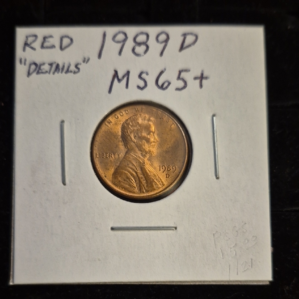1989 D Lincoln Penny Coin MS65+